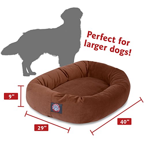 Image of Majestic Pet Villa 32 Inch Shredded Memory Foam Dog Bed for Medium Sized Dog 32x23x7 Inch-Orthopedic Pet Bed - Washable Medium Puppy Mat with Head Support-Storm