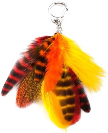 Puppylocks Sunset Feather Collar Charm, OSFA, Orange/Red/Yellow