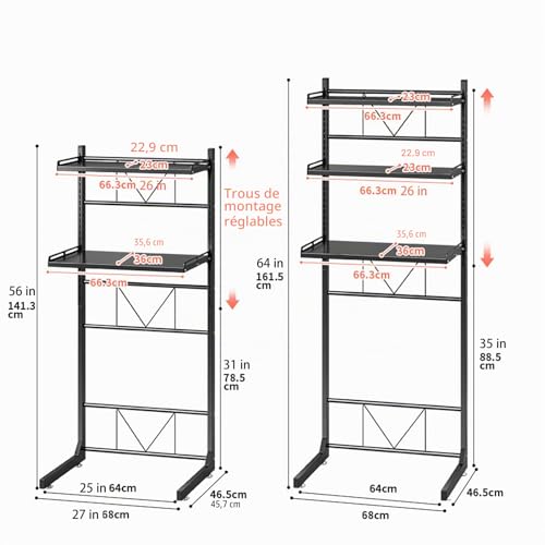 Rangement pour lave-linge utilitaire permettant de libérer l'espace au sol de la douche - 3
