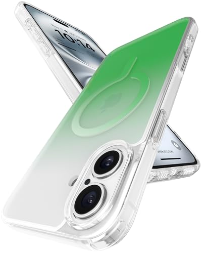 Image of eller sante Maven Magpro Back Cover Case for iPhone 16 Plus Scratch Resistant Camera Screen Protector TPU Shockproof 10ft Drop Protection Support Mag-Safe Wireless Charging- Green