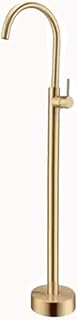 Floor Standing Bath Mixer Tap Hot and Cold Brass Floor Standing High Flow Bath Taps Freestanding Bathroom Taps Brushed Gold