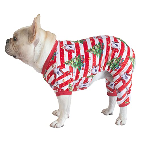 Image of CuteBone Christmas Dog Pajamas Shirt Winter Holiday Cute Pjs Pet Clothes Bodysuit for Doggie Onesies P186S