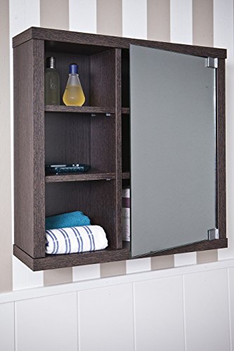 Intradisa 8910 Bathroom Cabinet with Mirror Door, Wengue, 60 x 61 x 18 cm Main Image Small