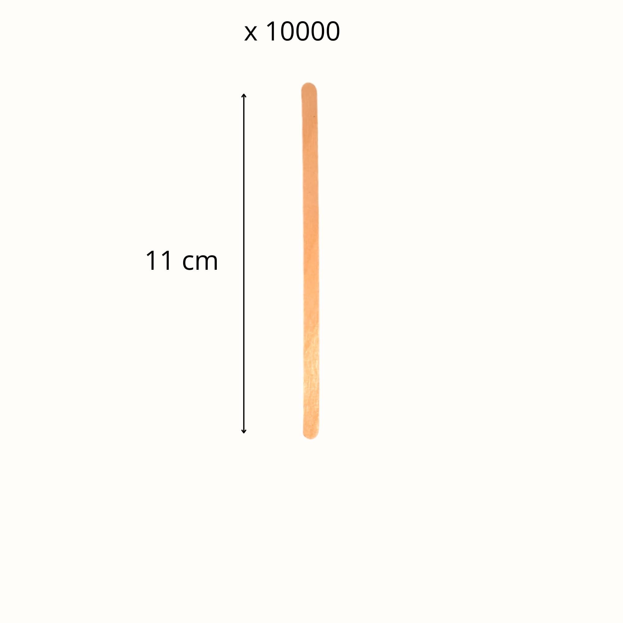 Générique Lot de 10000 Touillettes - 10 Boîtes Distributrices de 1000 - Bâtonnets Mélangeurs de Café en Bois Naturel Longueur 11 cm