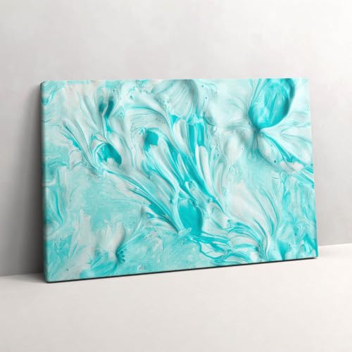 Peinture sur toile art mural Wallfluent 60x40cm tableau photo décoration fond bleu abstrait