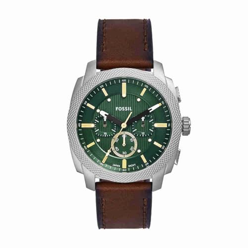 Fossil Herren Analog Quarz Uhr mit Leder Armband FS6100