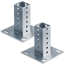 2 Pack Square Sign Post Anchor Base for 2" x 2" Sign Post, Surface Mount Flange Base