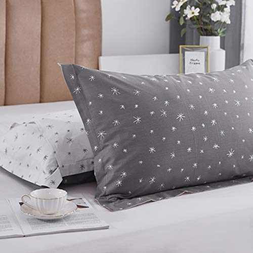 Oaite Duvet Cover Set, 100% Cotton Duvet Cover 500 Thread Count, Bedding Twin Queen King Size Set, 3-Piece Duvet Cover Set Includes 2 Pillow Shams (Snow, Queen) #TOP5