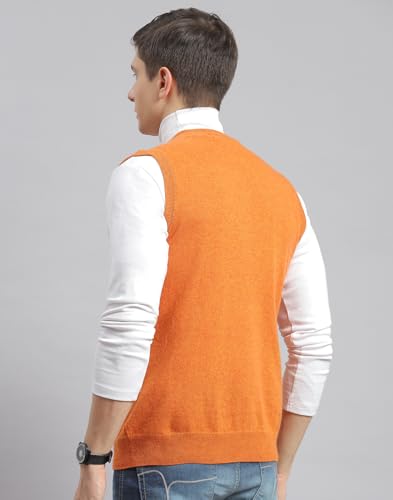 Image of Monte Carlo Off White Solid V Neck Sweater | Warm Woolen Pullover for Men | Soft Comfortable Knitted Winter Wear Sweater for Men's