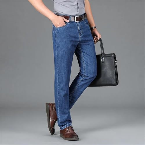 Men's Classic Jeans Cotton Denim Pants Straight Casual Business Summer Plus Size Trousers Spring Clothing4