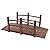 ZZZTWO Arch Garden Bridge, Anticorrosive Wooden Stained Finish Footbridge with Rails for Outside Length, Classic Decoration for Landscape, Backyard Creek Pond or Farm, Carbonization ColorBrown