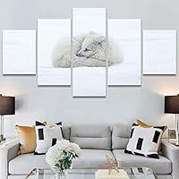 SIGNWIN 5 Panel Canvas Wall Art Animals Deer Modern Artwork for Home Decorations Ready to Hang - 60