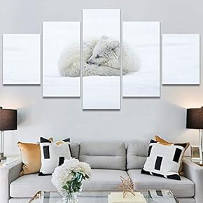 SIGNWIN 5 Panel Canvas Wall Art Animals Deer...