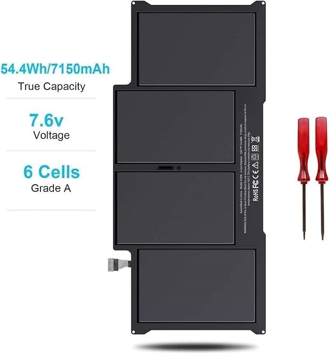 Image of A1466 Battery for Ma /Book Air 13 inch A1466(Mid 2012, Mid 2013, Early 2014, Early 2015, 2017) A1369(Late 2010, Mid 2011 Version) fits A1496 A1377 [EMC :2925, 2469, 2559, 2392, 2632, 3178] (A1496)