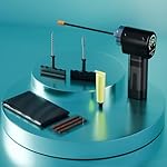 GoMechanic Wireless Tyre Inflator for Car & Bike |150 PSI|2×2000 mAh Rechargeable Battery |Digital Display | LED Light, Type-C Port | With Puncture RepairKit & Multiple Nozzles | Tyre Pressure Monitor