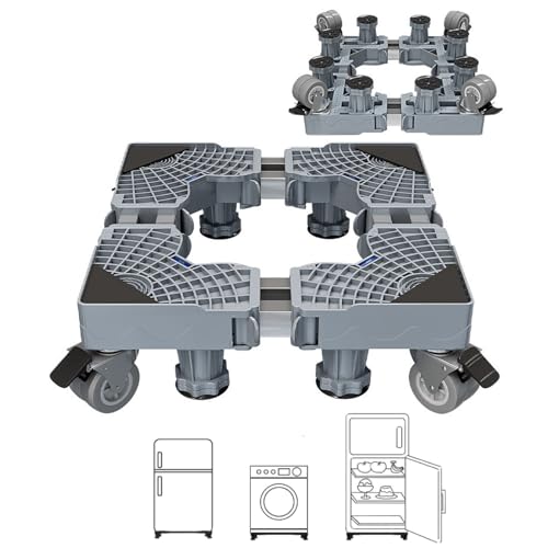 Consejos para Comprar base para refrigerador walmart que Puedes Comprar On-line. 44 Universal Base Móvil para Lavadora Capacidad de Carga Máxima 400 lbs, con 8 Pies Robustos 4 Doble Ruedas Giratorias con Bloqueo, para Lavadoras, Frigoríficos, Lavadoras...