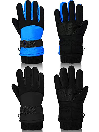 Image of SATINIOR 2 Pairs Kids Winter Snow Gloves Ski Mitten
