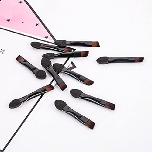 Uonlytech Makeup Sponge Dual Ended Makeup Brush 50pcs Double Sided Eye Shadow, Sponge Makeup Sponge Travel Eyeshadow Applicator Makeup Tool for Women Girls (Black) Ladies Tool Set Makeup Set