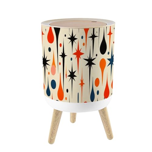 Caneca de basura con tapa 7L plástico redonda moderna