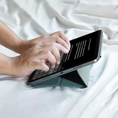 Image of Amazon Basics Case for iPad 7 /8 /9 Generation 10.2 inch (2019 /2020 /2021) Pencil Holder, PU Leather, Trifold Stand, Auto Wake /Sleep, Soft TPU Back Case Cover