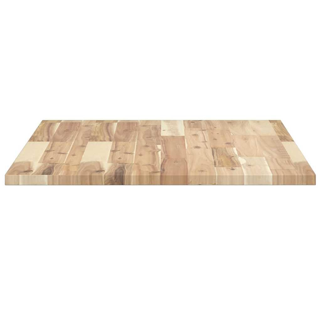 Unbehandelte Akazienholz Tischplatte 80x60 cm rechteckig für Büro, Homeoffice, Gaming, vielseitig einsetzbar, robust, pflegeleicht, ideal als Schreibtischzubehör