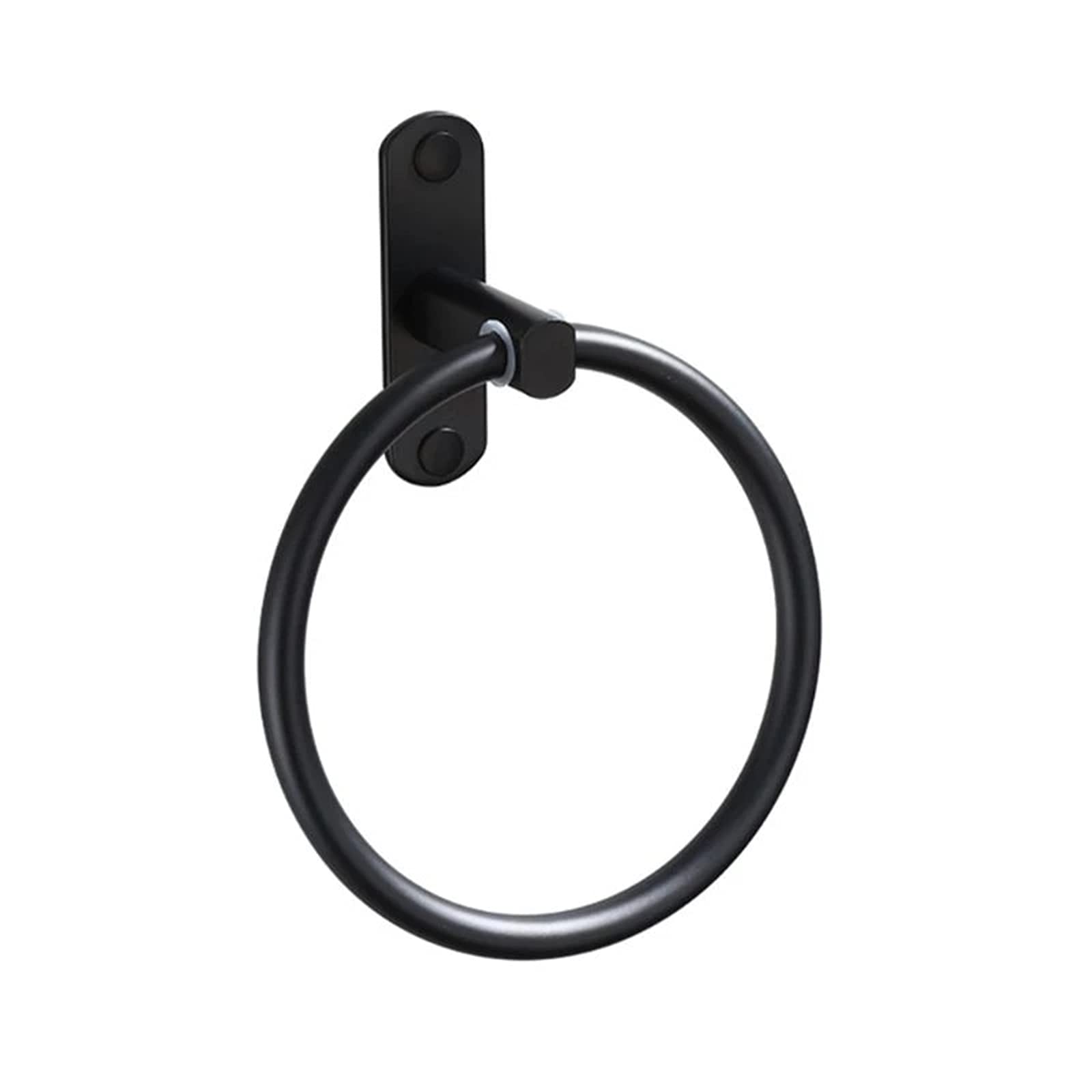 Towel Ring Hand Black Aluminum Towel Rack, Round Bath Ring for Bathroom & Kitchen