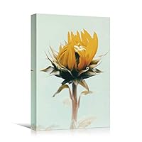 Canvas Wall Art Yellow Flower Portraiture Colorful Floral Multicolor Photography Portrait Romantics - 12x18 inches