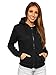 Produktbild BOLF Damen Kapuzenpullover Reißverschluss Hoodie Sweatshirt mit Kapuze Pullover Pulli Langarmshirt Freizeit Sport Fitness Outdoor Casual Style W03B Schwarz M [A1A]