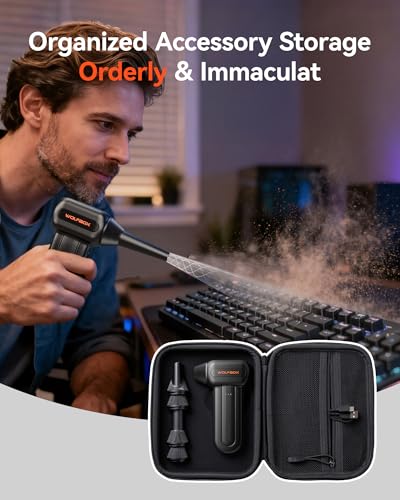 Image of WOLFBOX Hard Carrying Case for MF60 /MF70 Electric Air Duster [CASE ONLY, Device Not Included], Shockproof Travel Storage Bag for Compressed Air Blower & Accessories, Splash-Proof