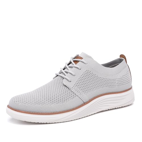 TYNDALL Mens Breeze Mesh Fabric Fashion Sneakers Casual Oxfords Shoes Men Breathable Walking Shoe Grey