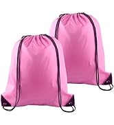 PLULON 2Pcs Drawstring Bags Bulk Pink Drawstring Backpack String Backpack Cinch Sack Sport Gym Ba...