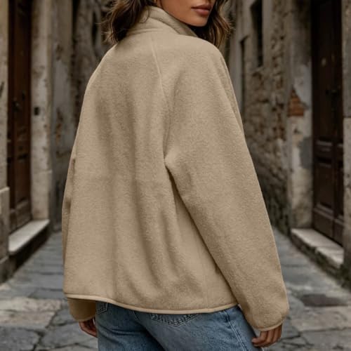 YRAETENM Fleece Jacket Women Lightweight Full Zip Fall Sherpa Warm Coats - image 4