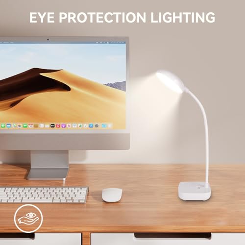 Hepan Block HP1231 Small Desk Lamp,Rechargeable Battery Powered,3 Light Colors White,Warm,Warmwhite,10 Adjustable Brightness,400 Lumens,Gooseneck Hose,Table Lamp thumb #3