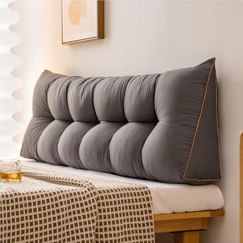Almohada de cuña de 120 cm para cabecero de cama, cojín grande para respaldo de lectura para camas individuales, dobles, queen y king, ideal para sentarse en la cama, comodidad y apoyo