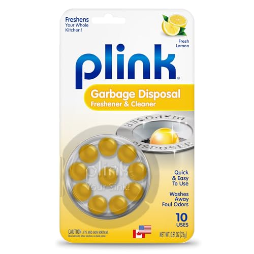 Plink Garbage Disposer Cleaner Freshener & Odor Removing Balls Washes Away Foul Odors Easy to Use - Fresh Lemon Scent 10 Uses