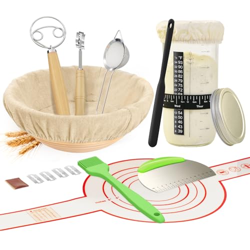Sourdough Starter Kit & Bread Baking Supplies Set - 9"