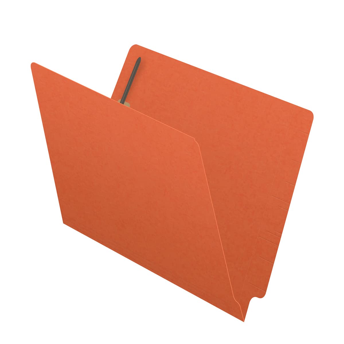 14 pt Color Folders, Full Cut 2-Ply End Tab, Letter Size, 2 Fasteners in Pos #1 & #3, Orange (Box of 50)