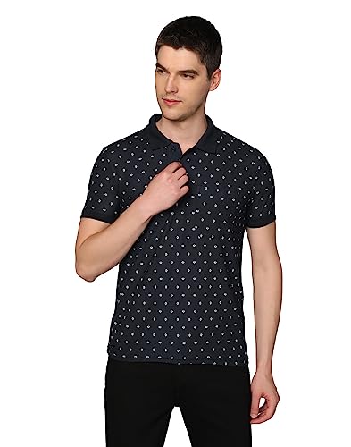 Image of INKKR Men's Printed Polo Neck Half Sleeve Multicolor T-Shirt