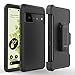 Jackpot Wireless Case for Google Pixel 6 Pro Case Includes Screen Protector, Military Grade Heavy Duty Phone Case and Belt Clip Holster Kickstand Function Shockproof Cover (Black)