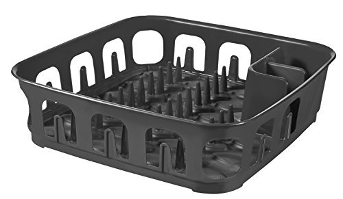 CURVER 223904 Escurreplatos Cuadrado, Antracita, 39x39x10 cm