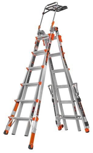Little Giant Ladder Systems Xtreme 2.0, M26, 26Ft, Multi-Position Ladder With Trestle Brackets And Ratchet Levelers And Safety Rails, Aluminum, Type 1A, 300 Lbs Weight Rating, (12826-818) #TOP16