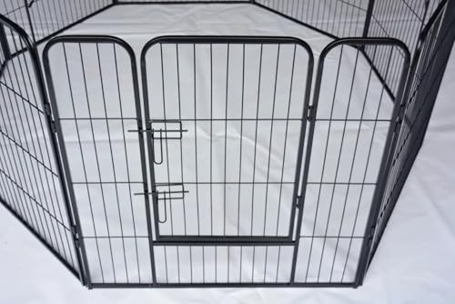 Welpenauslauf Gehege Zwinger Laufstall Hundezaun Tiergehege Hundekäfig Gitterzaun Auslauf 12-TLG. 80cm hoch Kleintierstall, Kleintiergehege, Transportgitter, Hasenauslauf, Campingzaun, Campinggitter,