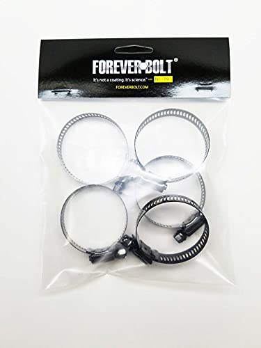 FOREVERBOLT4000258 13-16 in. to 1.75 in. SAE 20 Black Hose Clamp Stainless Steel Band