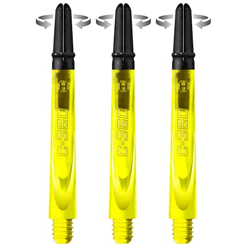 Harrows Darts Technology Carbon 360 Shafts, Rotating Carbon top von Thor-Sports (midi, Yellow) Harrows Darts Technology Carbon 360 Shafts, Rotating Carbon top von Thor-Sports (midi, Yellow)