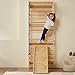 VEVOR Swedish Wall Gym, 15-Level 5 in 1 Wooden Indoor Jungle Gym, 220 lbs Load Capacity Playground Climbing Toys with Pull-Up Bar, Gymnastic Rings, Wall Ladder, Rope Ladder, and Slide Board