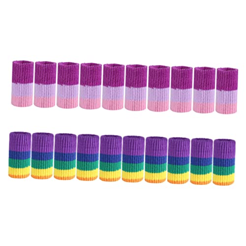 OUNONA 20Pcs Finger Protectors Elastic Sports Finger Sleeves for Basketball Exercise Flexible Breathable Comfortable Finger Rainbow Colors