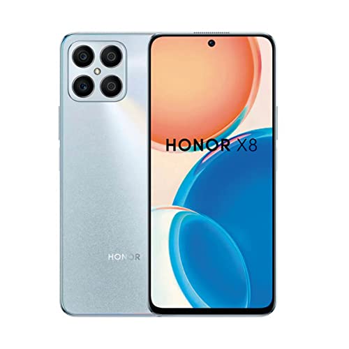HONOR X8 - Smartphone 128GB, 6GB RAM, Pantalla 6,7', Cámara 64MP+5MP+2MP+2MP, Batería 4000 mAh, Carga rápida 22,5W - Titanium Silver