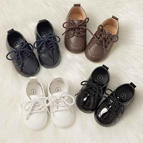 image for Meckior Infant Baby Boys Girls Classic PU Leather Wedding Loafers Brog