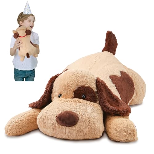 Zpiuu BR-DOG-S Weighted Stuffed Animals For Kids, Weighted Dog Plush 16", Brown Puppy Plushies Pillow Toy 1.5Lbs cover