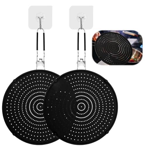 2 protectores antisalpicaduras de silicona, 32 cm de diámetro, tapa universal para cocina, protección contra salpicaduras, accesorio doméstico, paneles antisalpicaduras, ideas de regalo de cocina